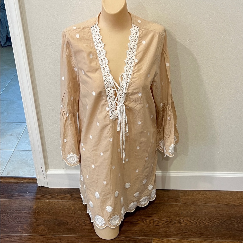 ANTONIO MELANI Light Tan Polka Dot Top